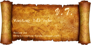 Vastag Tünde névjegykártya